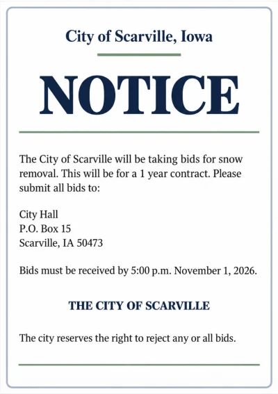 Notice of Snow
